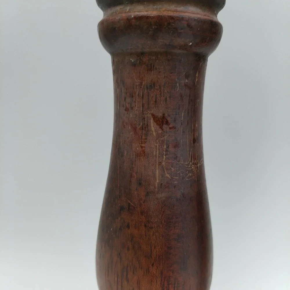 Vintage Wooden Salt Shaker Pepper Grinder Dark Brown Wood 6